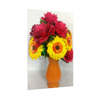 Poster Print Daisies and Ruby Red Roses