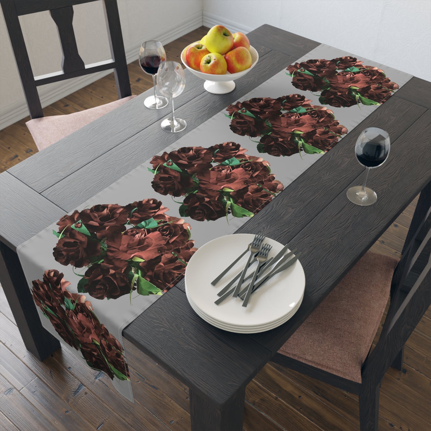 Table Runner - Ruby Red Roses