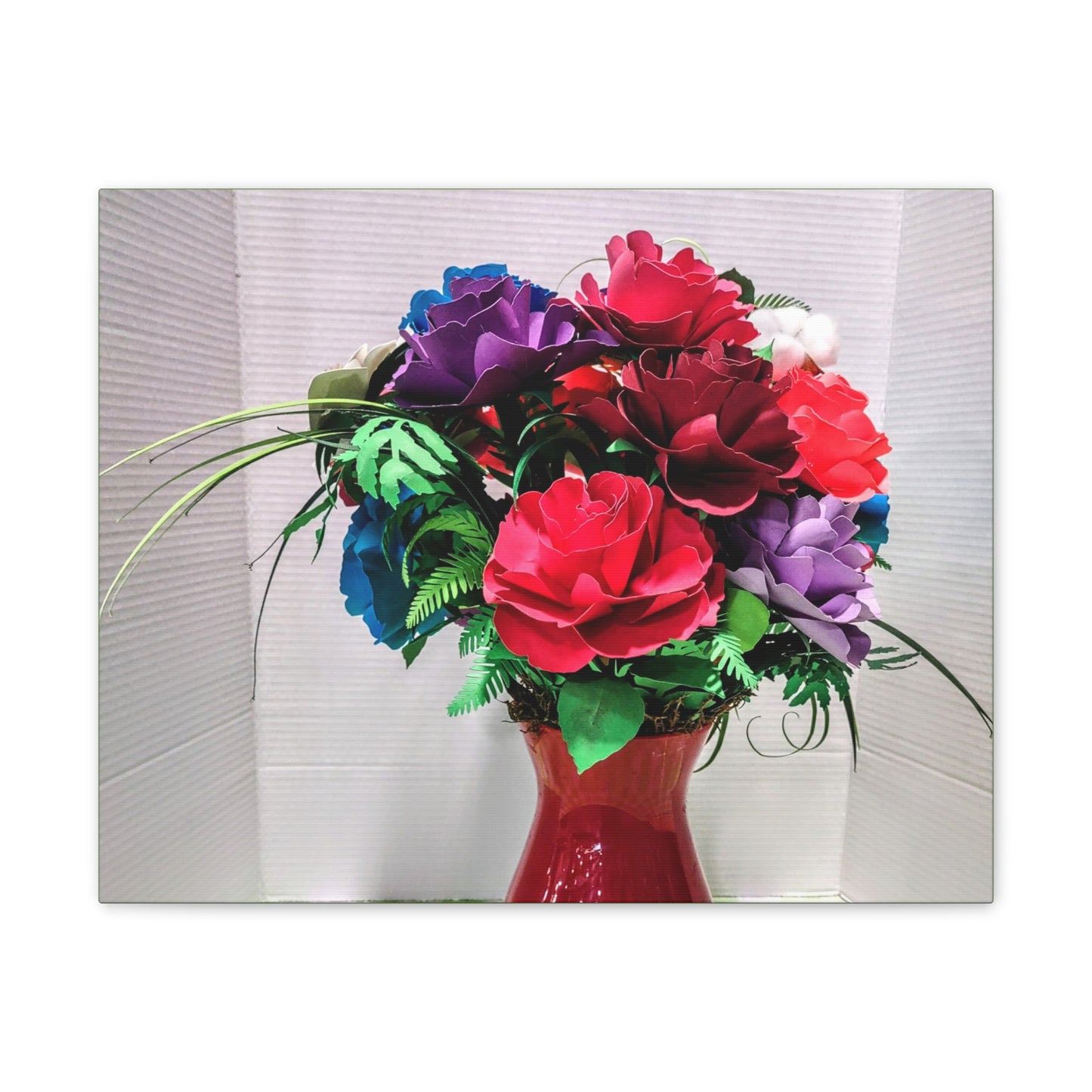 Canvas Stretched Wall Art - Vibrant Red Vessel, Brighten Your Day