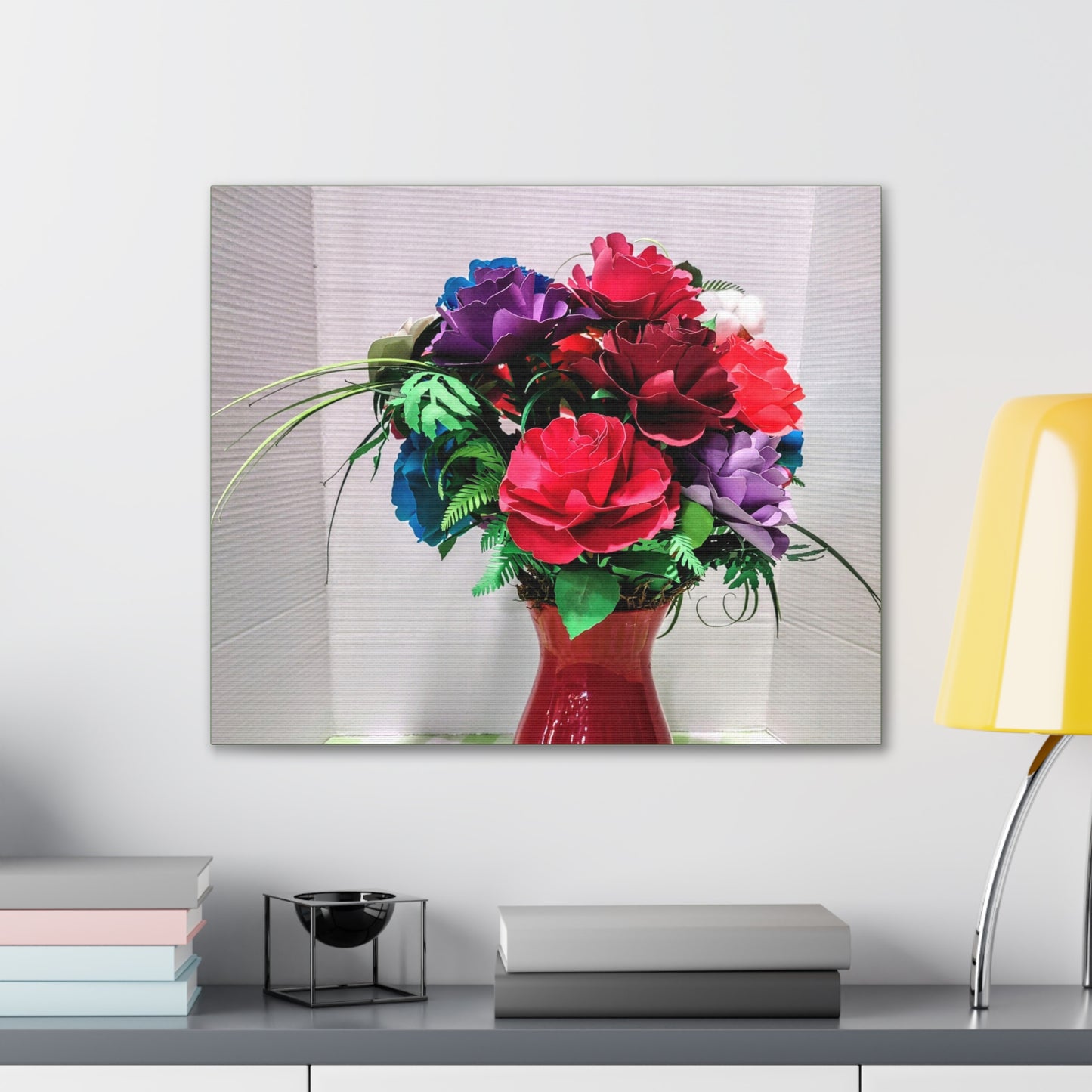 Canvas Stretched Wall Art - Vibrant Red Vessel, Brighten Your Day