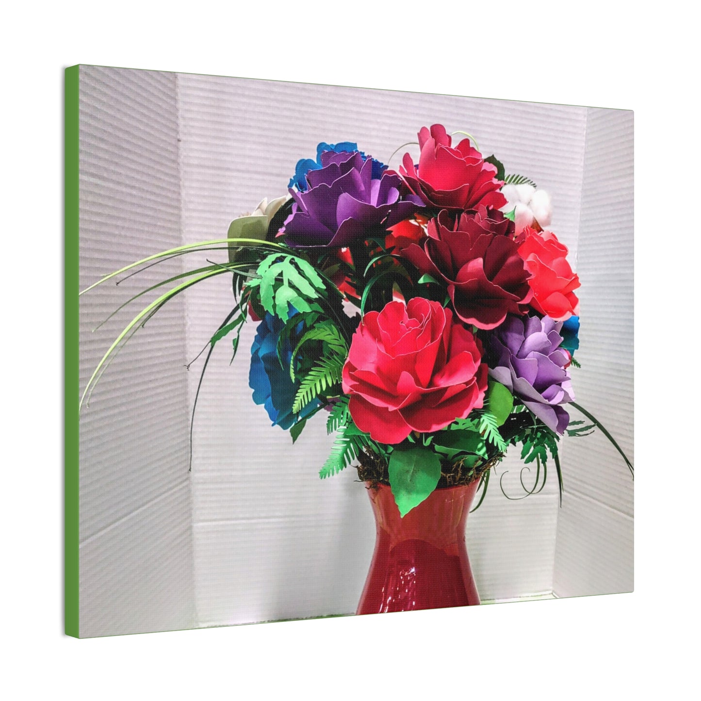 Canvas Stretched Wall Art - Vibrant Red Vessel, Brighten Your Day
