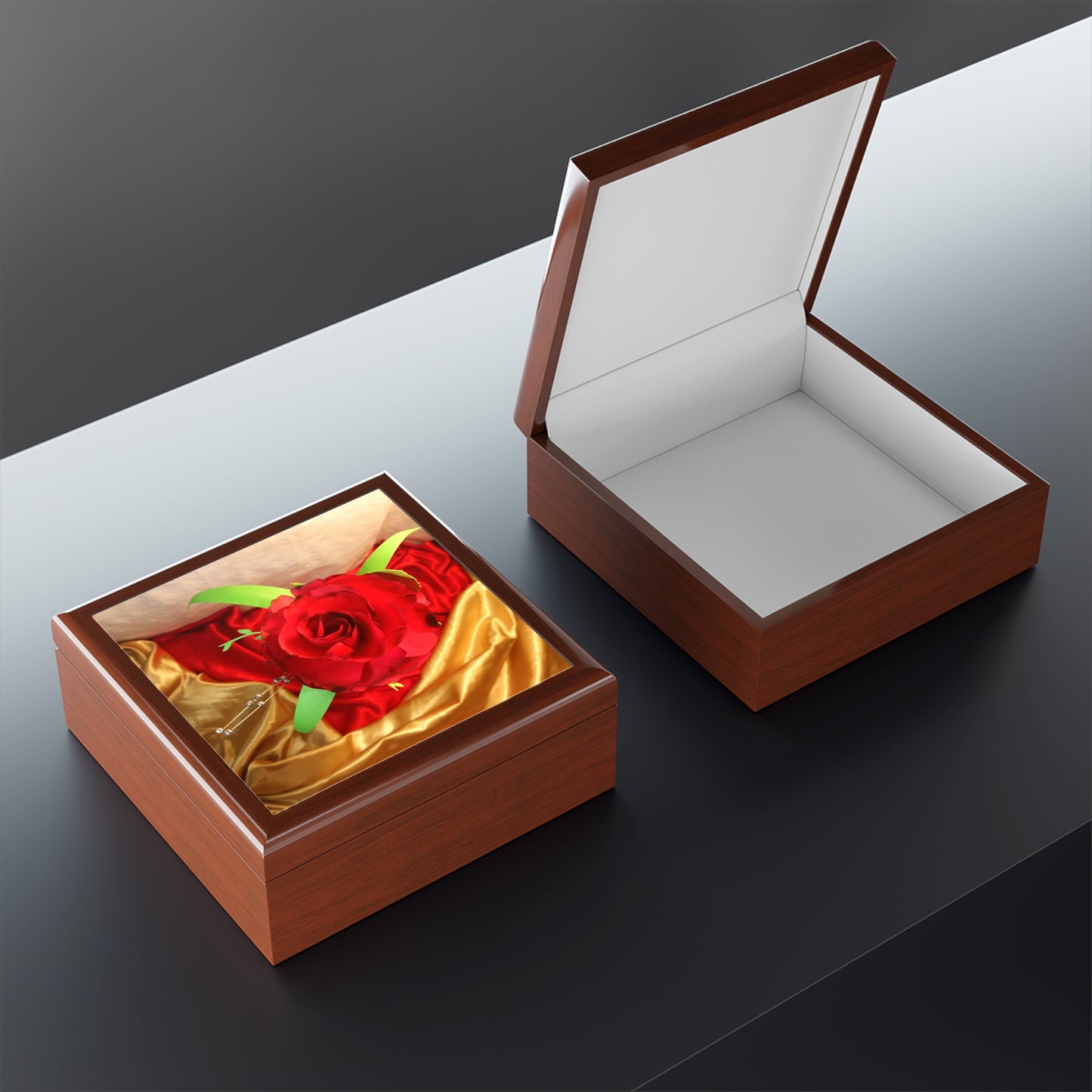 Jewelry Box with Ruby's on Top