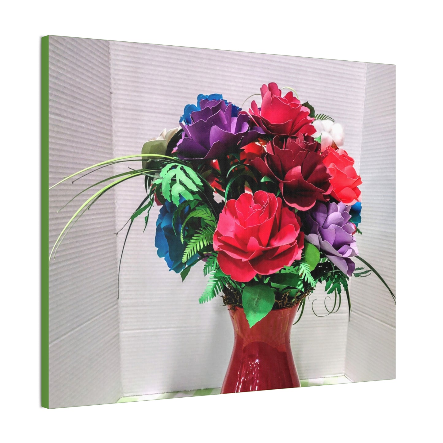 Canvas Stretched Wall Art - Vibrant Red Vessel, Brighten Your Day