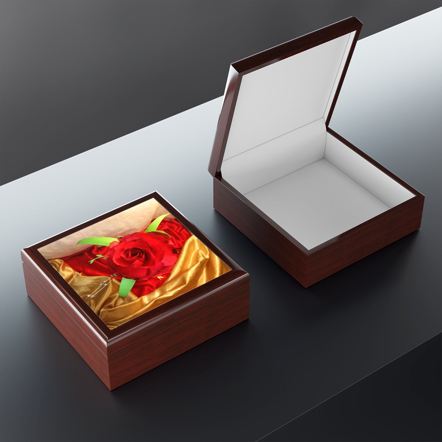 Jewelry Box with Ruby's on Top