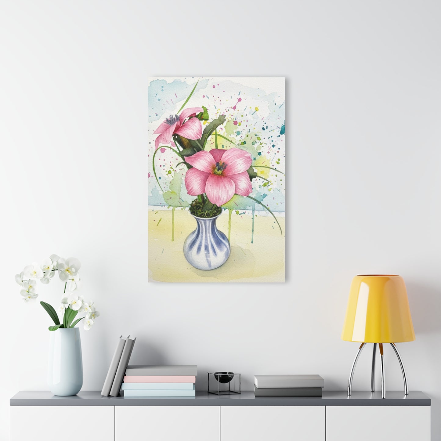 Pink Lily Vase Acrylic Print – Floral Wall Art (French Cleat Hanging)