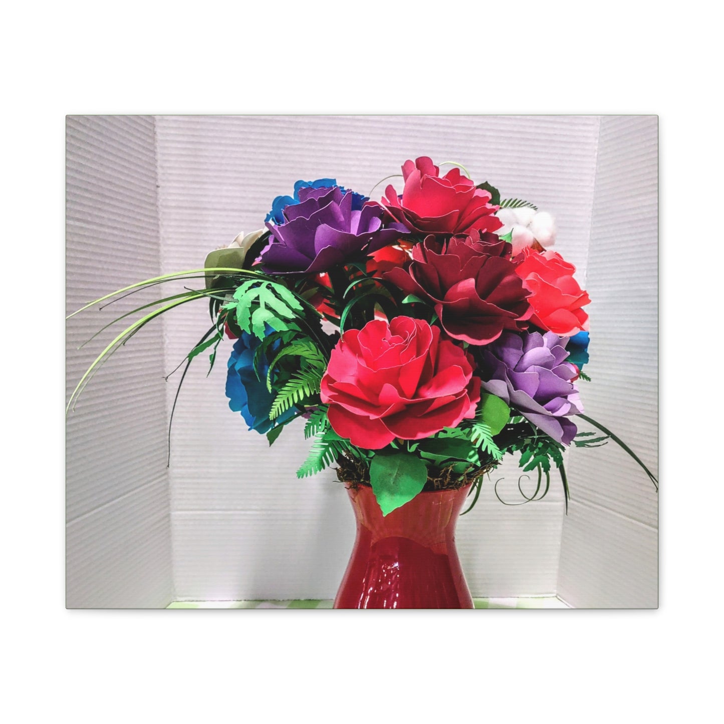 Canvas Stretched Wall Art - Vibrant Red Vessel, Brighten Your Day