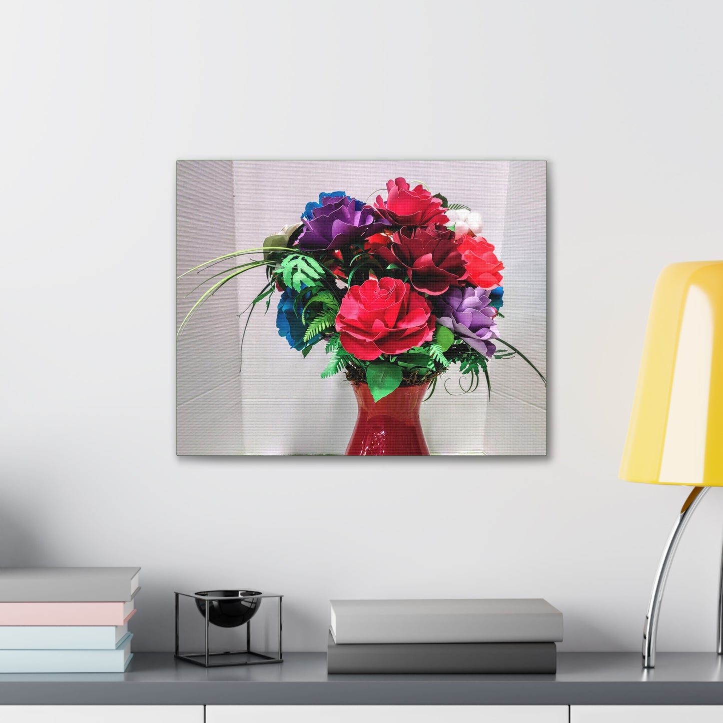 Canvas Stretched Wall Art - Vibrant Red Vessel, Brighten Your Day