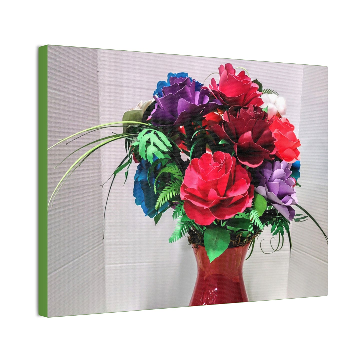 Canvas Stretched Wall Art - Vibrant Red Vessel, Brighten Your Day