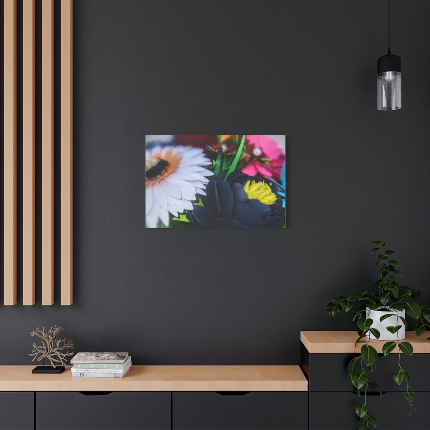 Canvas Wall Art - Gentle Summer Arrival and Full Bloom Flowers Design