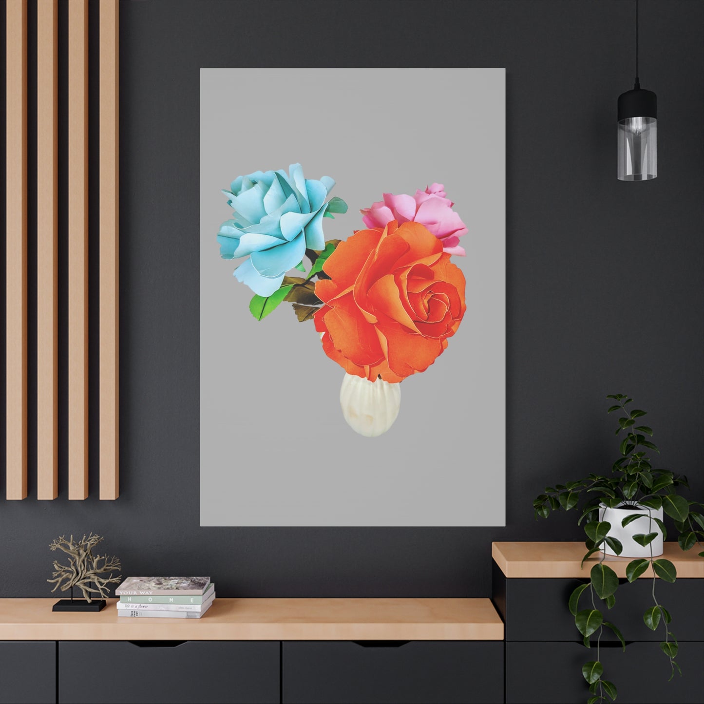 Canvas Print, Crafting Natures Beauty Digitally, Orange and Ruby Roses