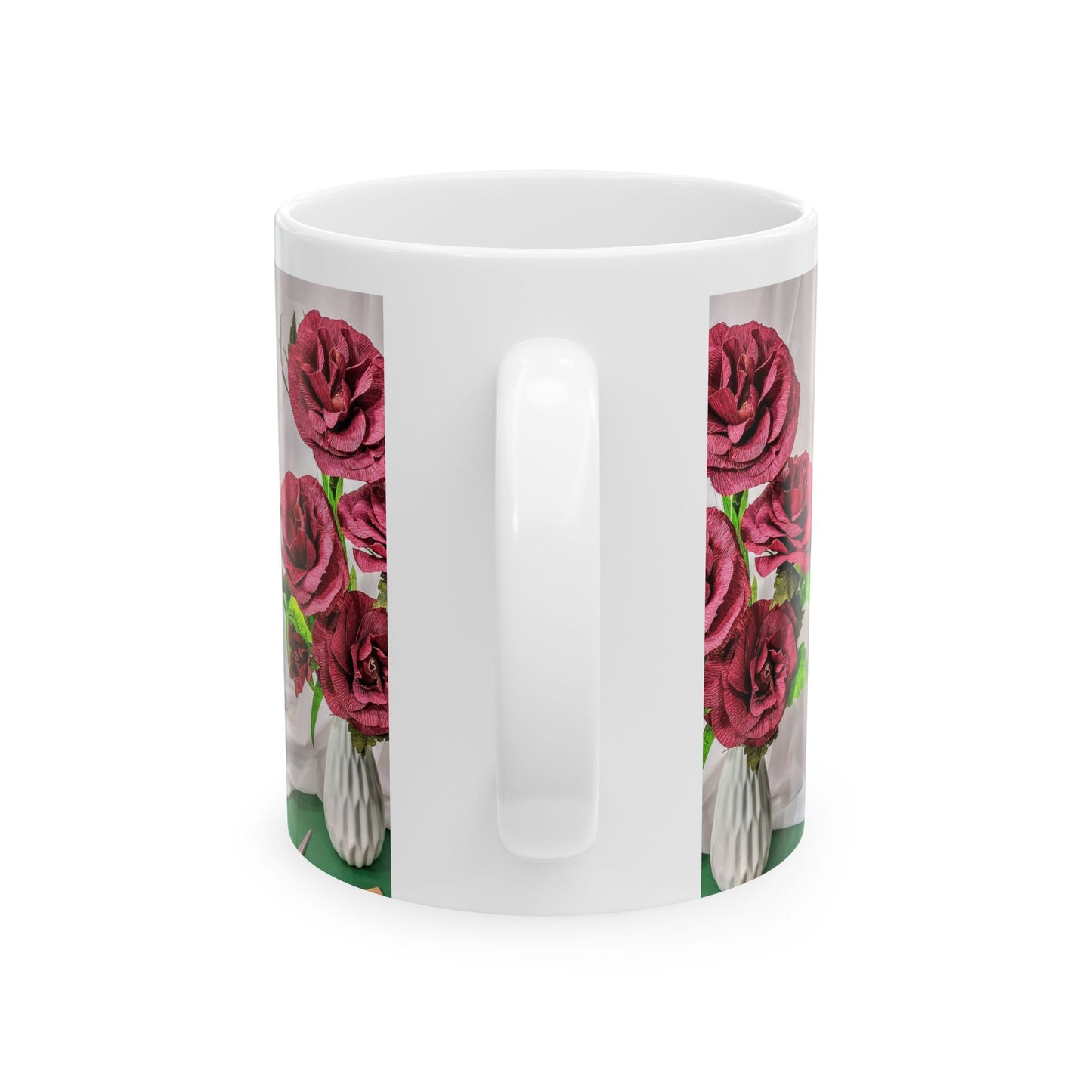 Ceramic Mug, (11oz, 15oz) with Roses