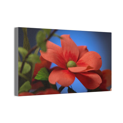 Canvas Art - Anemone in Dashing Red Colors, Handcrafted with Crepe Paper