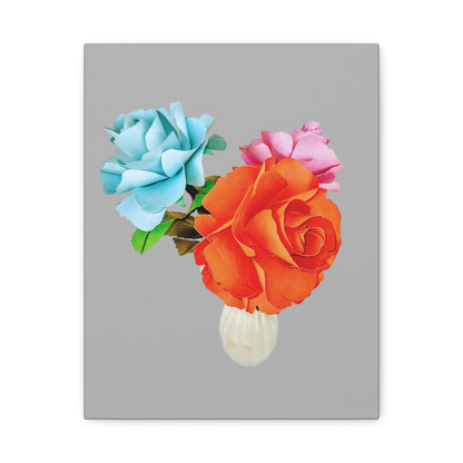 Canvas Print, Crafting Natures Beauty Digitally, Orange and Ruby Roses