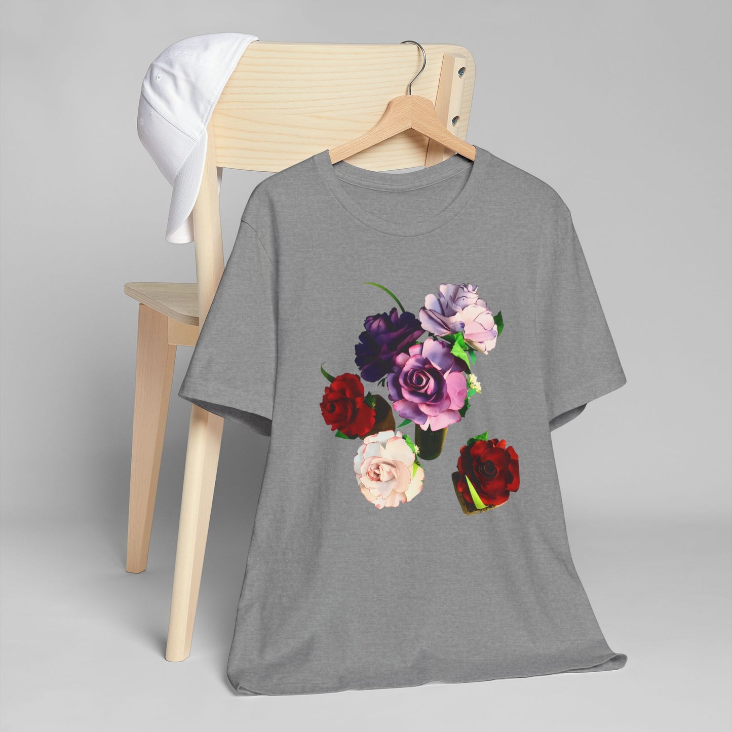 Valentine's Mix Unisex T-Shirt with a Mix of Colored Roses