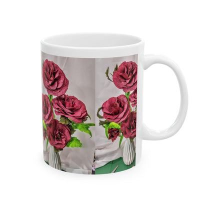 Ceramic Mug, (11oz, 15oz) with Roses