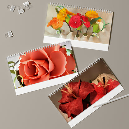 Desk Calendar - 12 month Calendar of Floral Arrangements Designed by tmax Designs 24