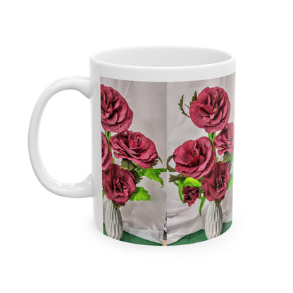 Ceramic Mug, (11oz, 15oz) with Roses