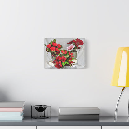 Canvas Wall Art - Plumerias and Cherries with a Anemones Bouquet