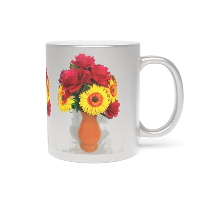 Metallic Mug Dressed in Daisies