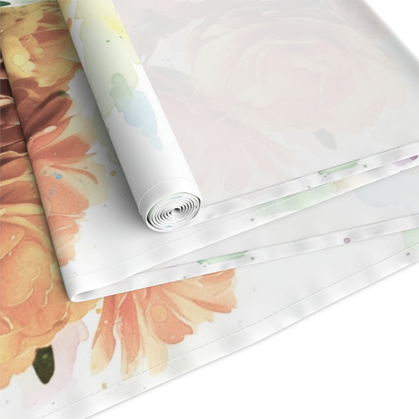 Floral Rose Watercolor Table Runner