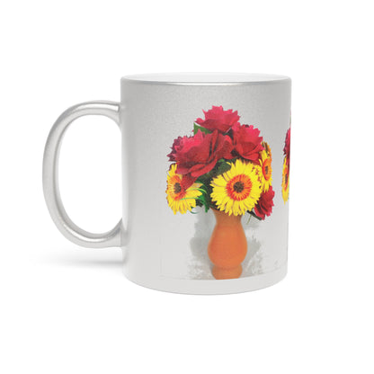 Metallic Mug Dressed in Daisies