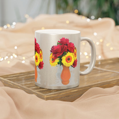 Metallic Mug Dressed in Daisies