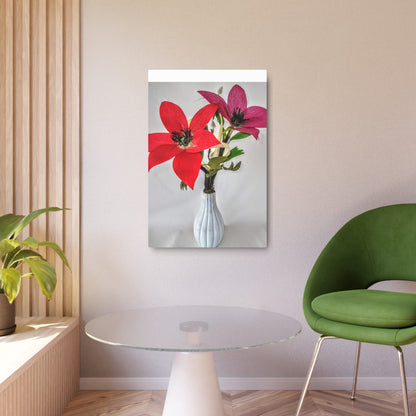 Metal Art Sign - Japanese Anemone Flower Vase