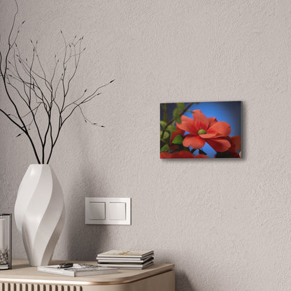 Canvas Art - Anemone in Dashing Red Colors, Handcrafted with Crepe Paper