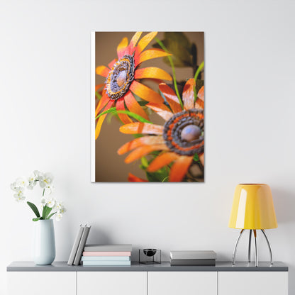 Canvas Stretched, Wall Art Orange Black Eyed Susan's Design