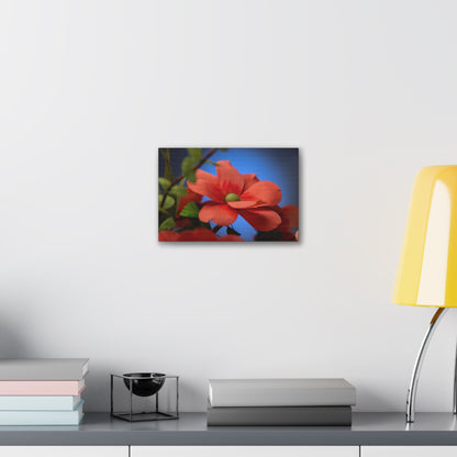 Canvas Art - Anemone in Dashing Red Colors, Handcrafted with Crepe Paper