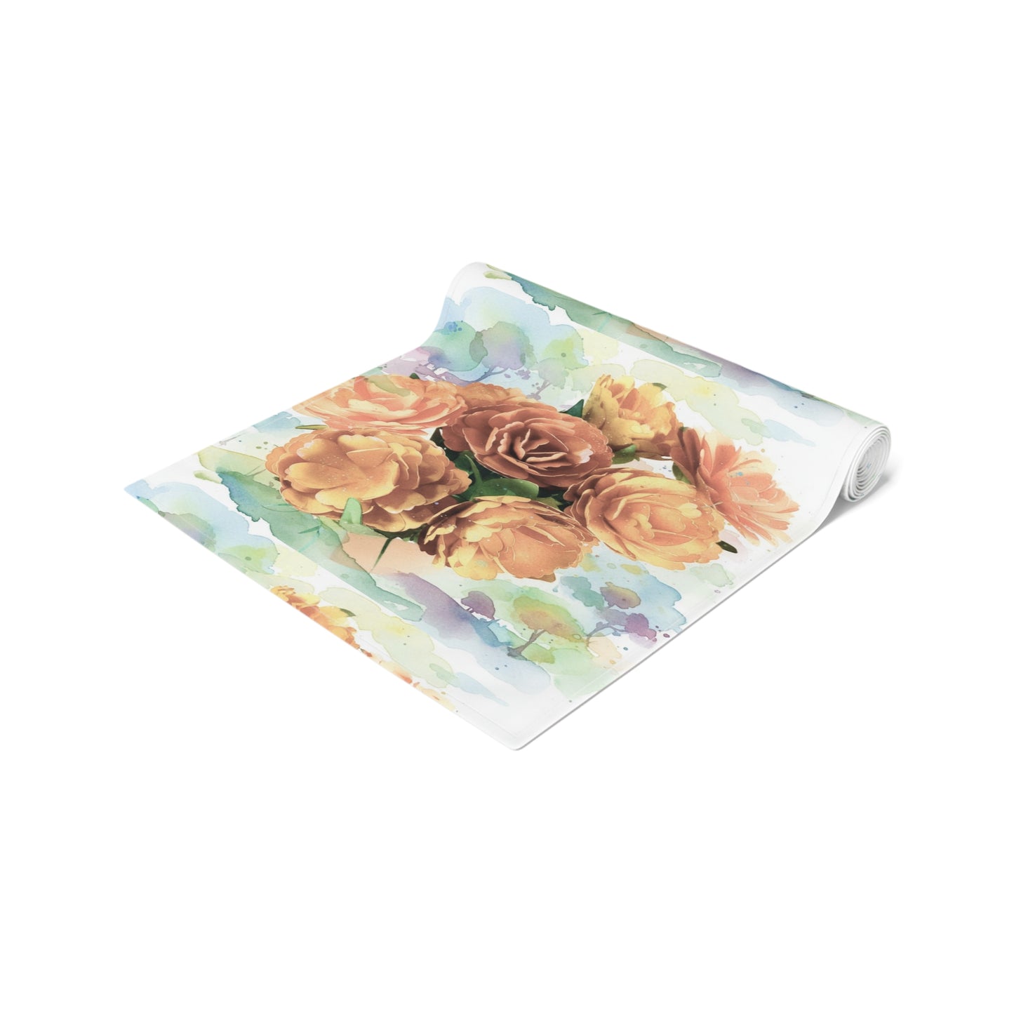 Floral Rose Watercolor Table Runner