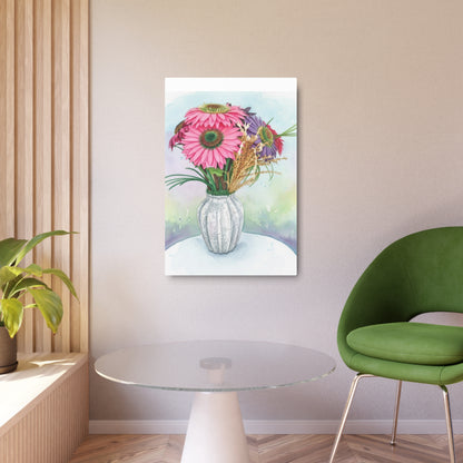 Metal Sign - Watercolor Pink Gerbera - Founder's Badge #1