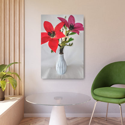 Metal Art Sign - Japanese Anemone Flower Vase