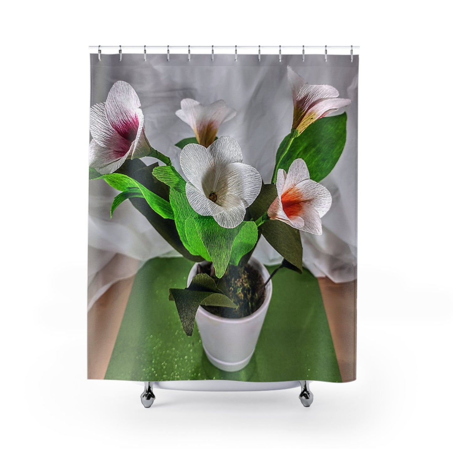 Shower Curtains - Plumeria's in a Vessel Bathroom Decor