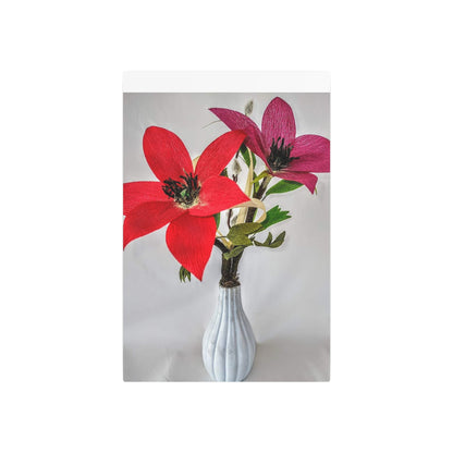 Metal Art Sign - Japanese Anemone Flower Vase