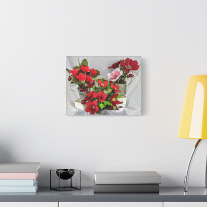 Canvas Wall Art - Plumerias and Cherries with a Anemones Bouquet