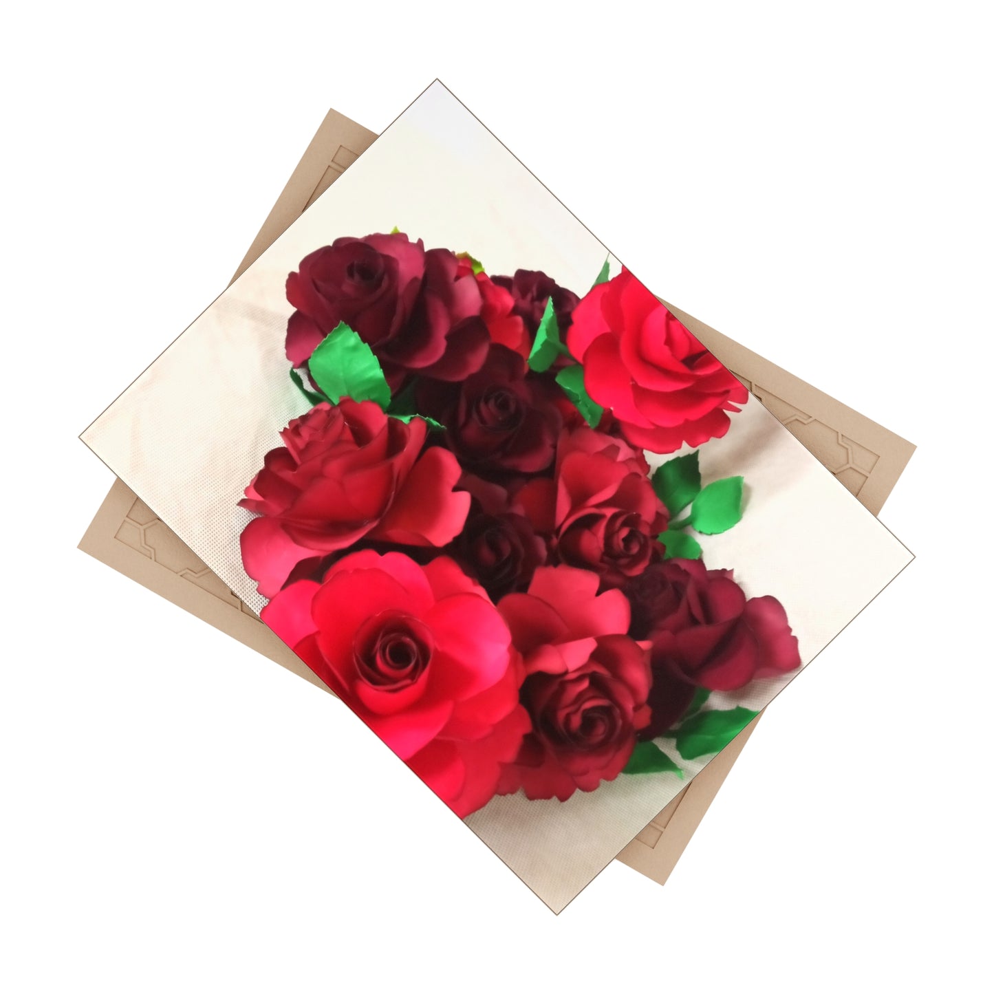 Ceramic Tile - Super Red Ruby Roses Design