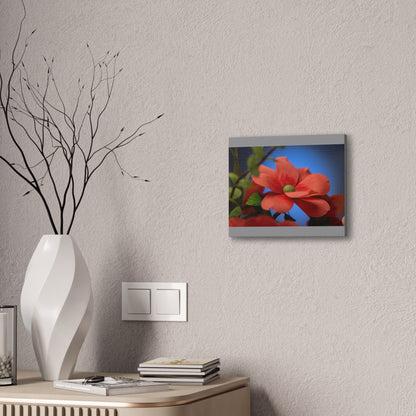 Canvas Art - Anemone in Dashing Red Colors, Handcrafted with Crepe Paper