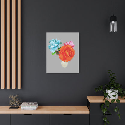 Canvas Print, Crafting Natures Beauty Digitally, Orange and Ruby Roses