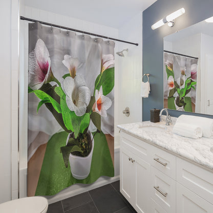 Shower Curtains - Plumeria's in a Vessel Bathroom Decor