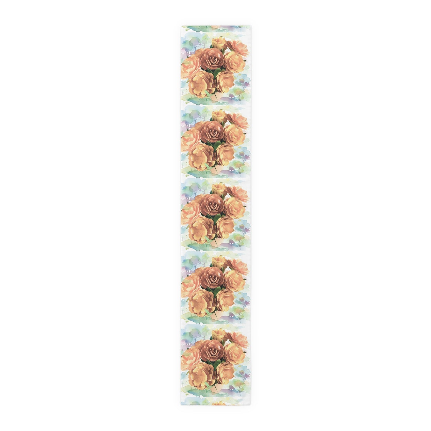 Floral Rose Watercolor Table Runner