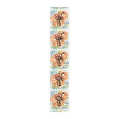 Floral Rose Watercolor Table Runner