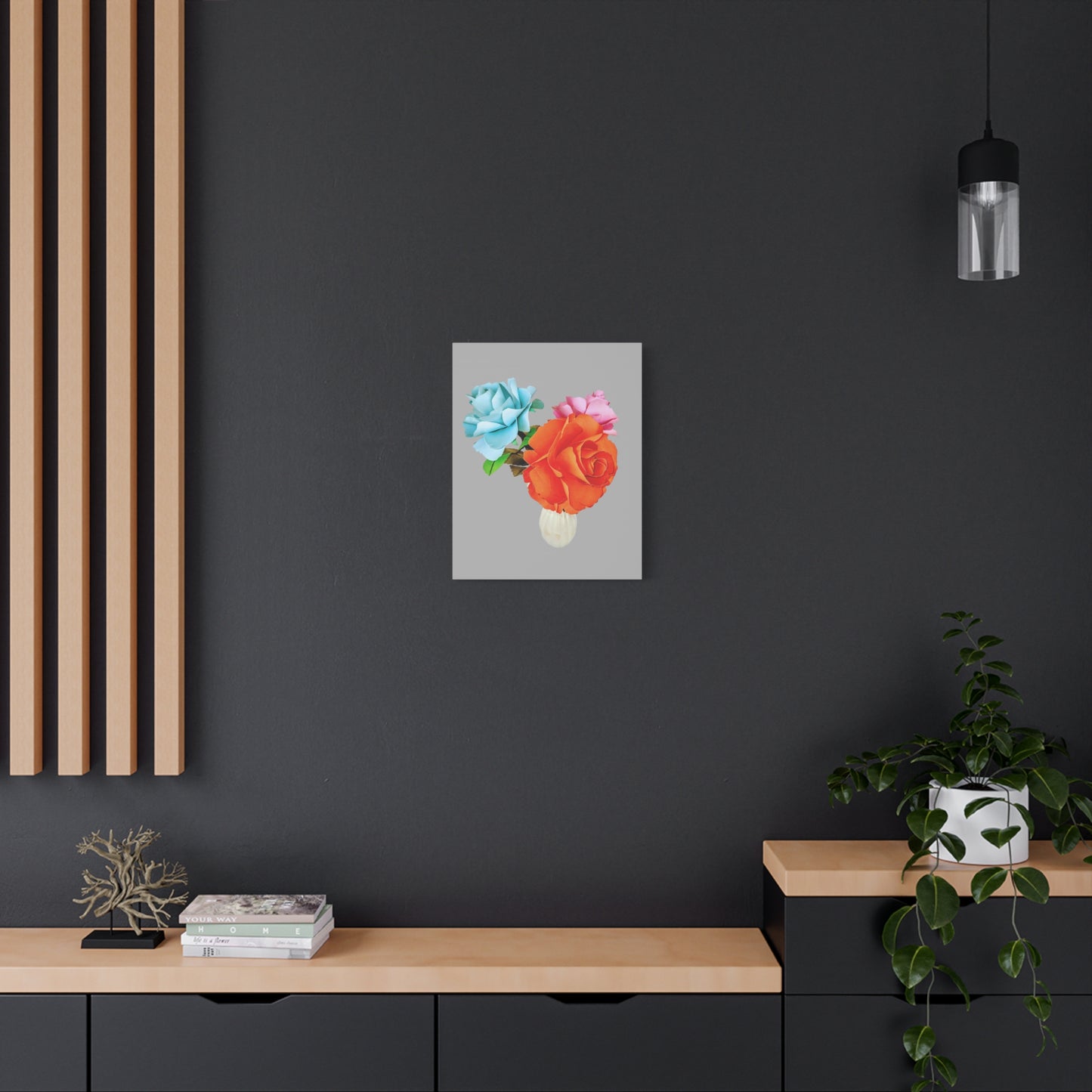 Canvas Print, Crafting Natures Beauty Digitally, Orange and Ruby Roses