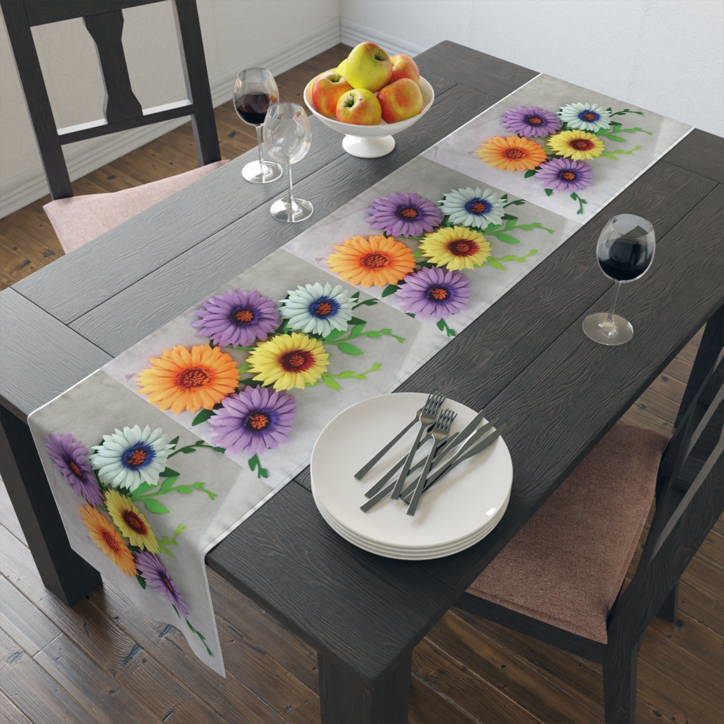 Table Runner (Cotton) - Daisies Unlimited, No Water Needed