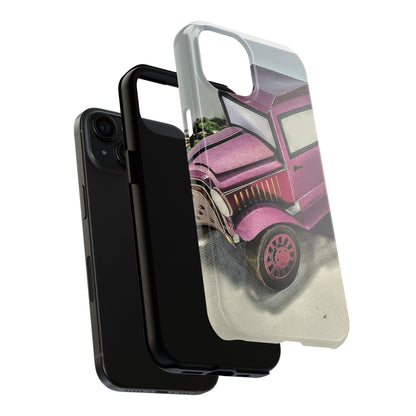 Phone Case - Flatbed Vintage Truck, bright metallic purple, perfect gift for anyone or your personal life