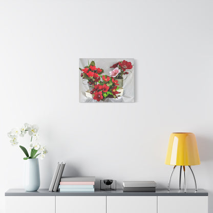 Canvas Wall Art - Plumerias and Cherries with a Anemones Bouquet