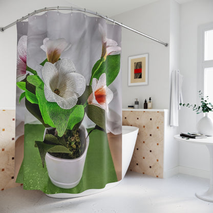 Shower Curtains - Plumeria's in a Vessel Bathroom Decor