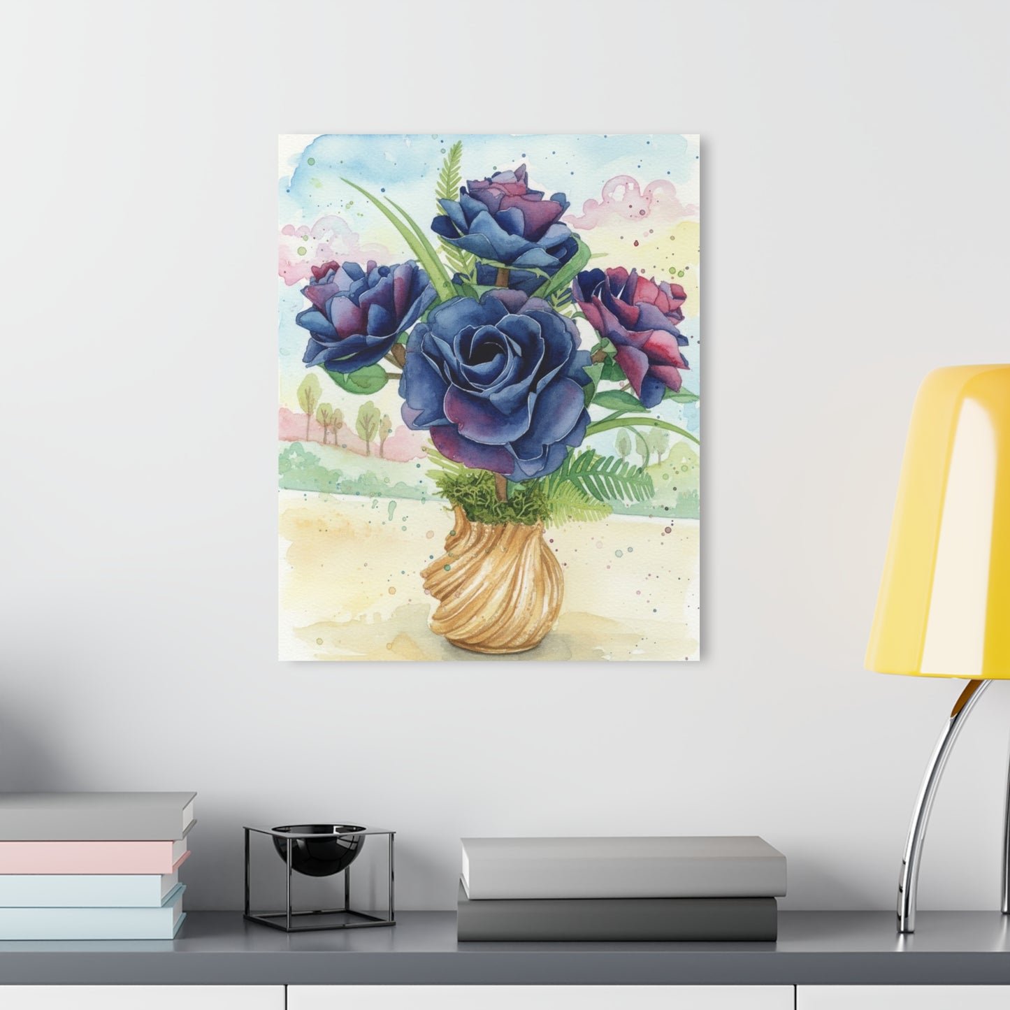 Acrylic Print — Black Roses Bouquet Wall Art (French Cleat Hanging)