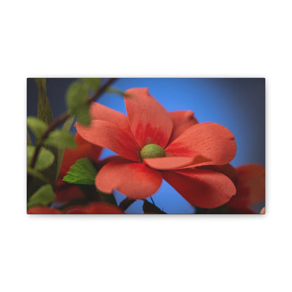 Canvas Art - Anemone in Dashing Red Colors, Handcrafted with Crepe Paper