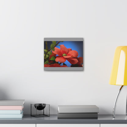 Canvas Art - Anemone in Dashing Red Colors, Handcrafted with Crepe Paper